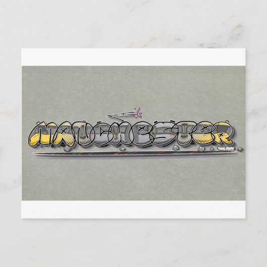 マンチェスターメトロリンクトラムグラフィティトラム ポストカード (正面)