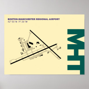 マンチェスター空港(MHT)の図表ポスター ポスター