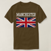 マンチェスター統一されたイギリス国旗イギリス・ユニオン・ジャック Tシャツ (デザイン正面)