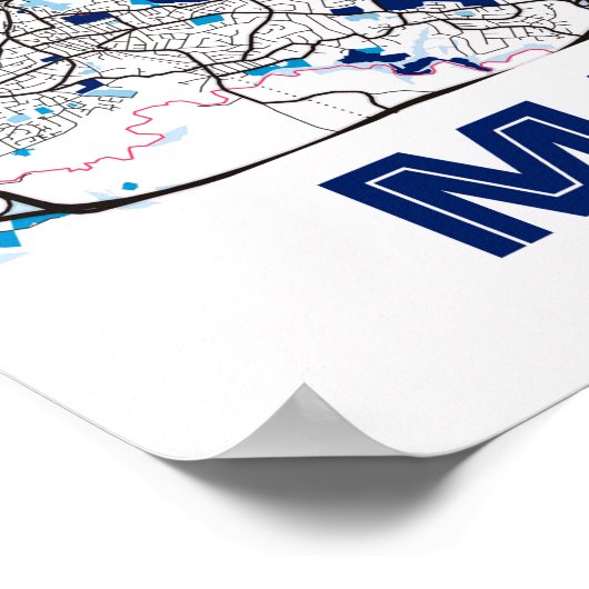 マンチェスター統一された – キングダムミルクティーシティマップ ポスター (角)