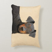 マンチェスター絵画テリアのオリジナルアニマルアート アクセントクッション (裏面(縦))