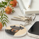 マンチェスター絵画テリアのオリジナルアニマルアート キーホルダー (正面右)