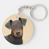 マンチェスター絵画テリアのオリジナルアニマルアート キーホルダー (裏面)