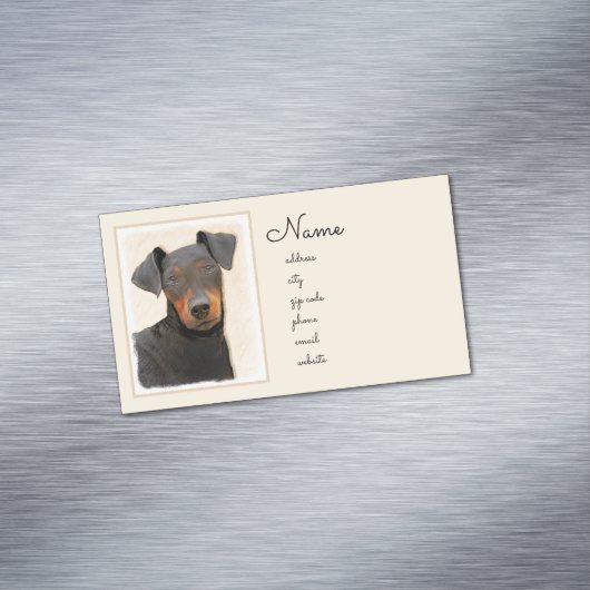 マンチェスター絵画テリアのオリジナルアニマルアート マグネット名刺 (インサイチュ)