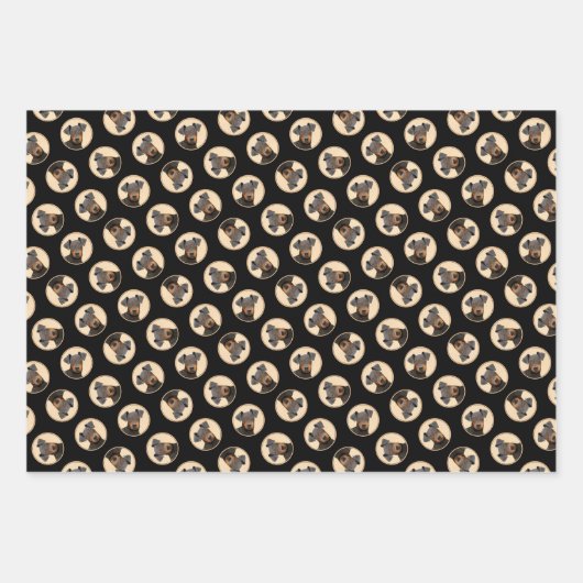 マンチェスター絵画テリアのオリジナルアニマルアート ラッピングペーパーシート (正面3)