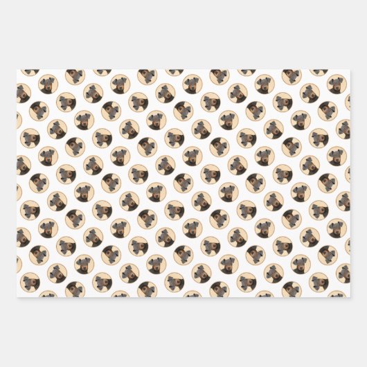 マンチェスター絵画テリアのオリジナルアニマルアート ラッピングペーパーシート (正面2)