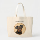 マンチェスター絵画テリアのオリジナルアニマルアート ラージトートバッグ (正面)