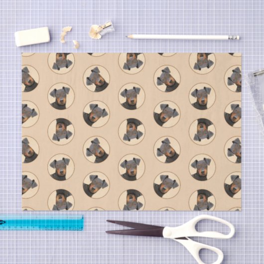 マンチェスター絵画テリアのオリジナルアニマルアート 薄葉紙 (クラフト)