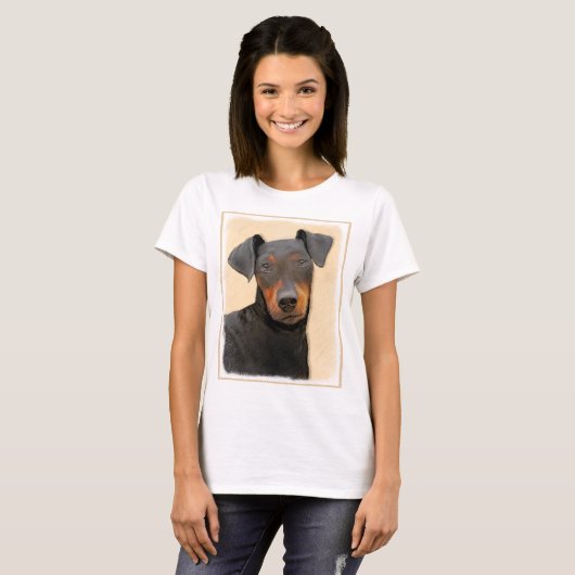 マンチェスター絵画テリアのオリジナルアニマルアート Tシャツ (正面フル)