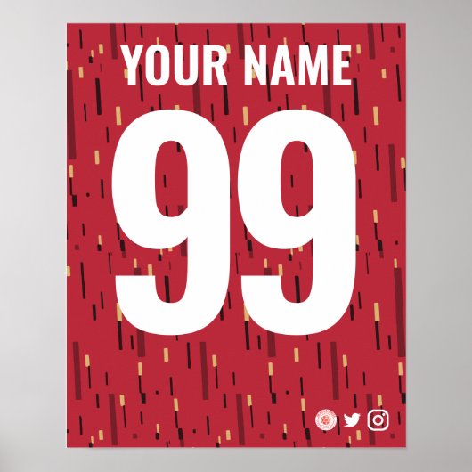 マンチェスター赤の色のポスパーソナライズされたター ポスター (正面)