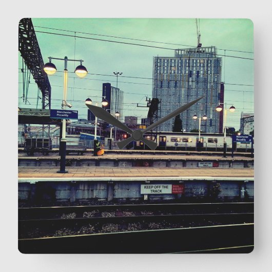 マンチェスター駅、ビューあり スクエア壁時計 (正面)