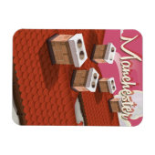 マンチェスター、イギリスの漫画旅行ポスター マグネット (横)