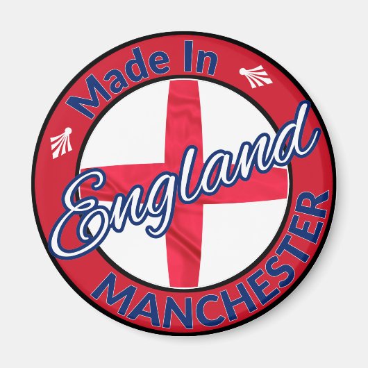 マンチェスター・イングランド製セントジョージ州旗 マグネット (正面)