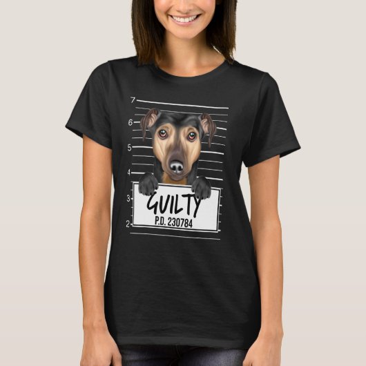 マンチェスター・テリアー・ムグショット犯人の犬 Tシャツ (正面)