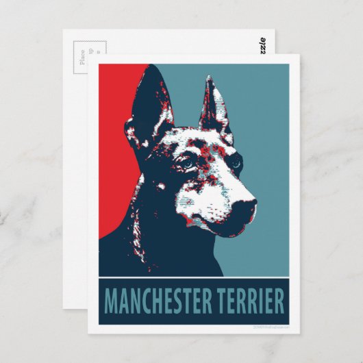 マンチェスター・テリア・ホープ・パロディの政治的ポスター ポストカード (正面/裏面)