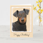 マンチェスター·テ絵画リアーズ-オリジナル·ドッグ·アート カード (黄色い花)