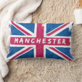 マンチェスター-ヴィンテージのイギリスの英国国旗の旗 ランバークッション (ブランケット)