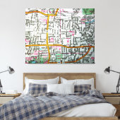 マンチェスター、CTヴィンテージマップ キャンバスプリント (インサイチュ (寝室))