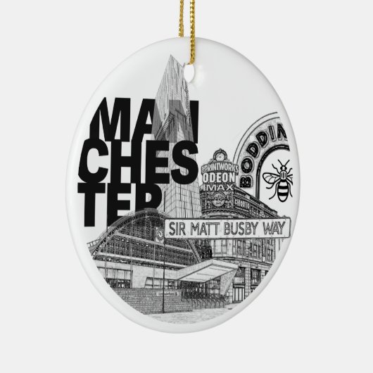 マンチェスタ統一されたークリスマスバウブル セラミックオーナメント (右)