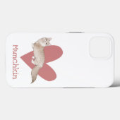マンチキンキャットウォーター色子猫ピンクハート Case-Mate iPhoneケース (裏面 (横))