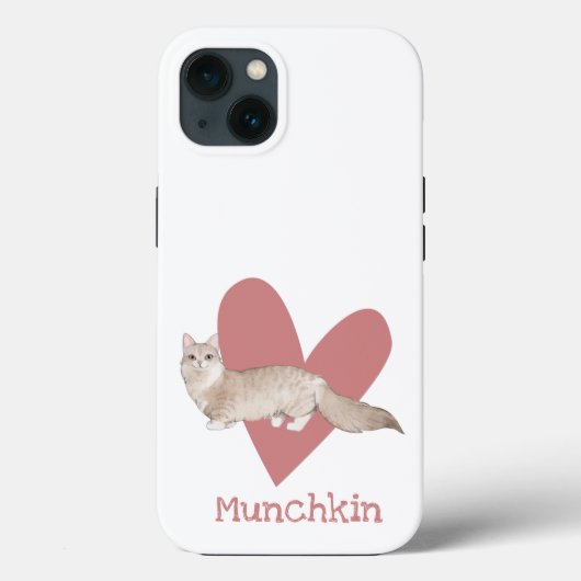 マンチキンキャットウォーター色子猫ピンクハート Case-Mate iPhoneケース (裏面)