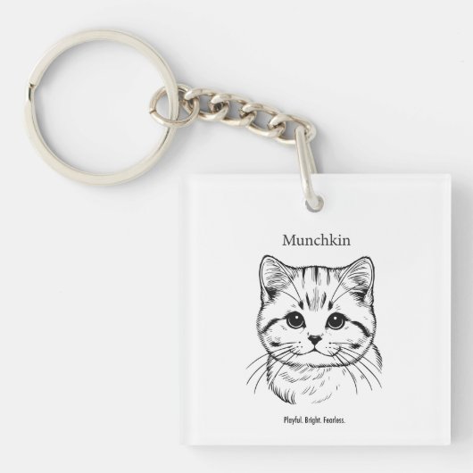 マンチキンキャットポートレート キーホルダー (正面)