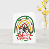 マンチキン猫メリークリスマス カード (黄色い花)