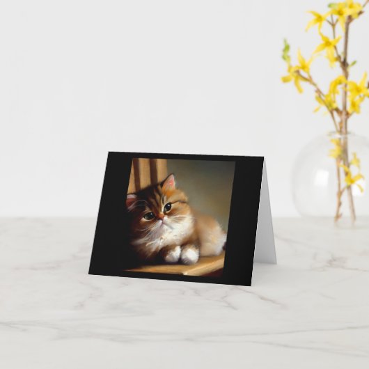 マンチキン猫 カード (黄色い花)