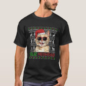 マンチキン・キャット・フェリズ・メウィダード・おもしろいクリスマス Tシャツ (正面)