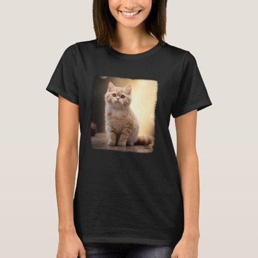 マンチキン+猫+子猫+マンチキン猫 Tシャツ (正面)