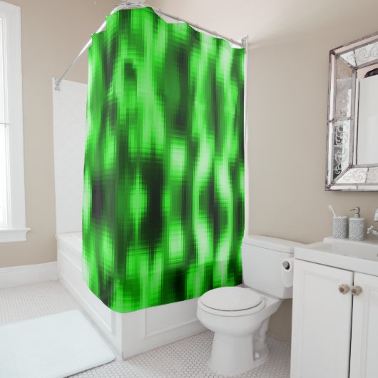 マンチャドヴェルデe preto estlo pastilas de vidro シャワーカーテン (インサイチュ)