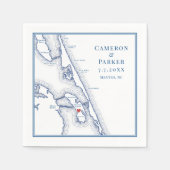 マンテオNC外銀OBXネイビーエレガントウェディング スタンダードカクテルナプキン (正面)