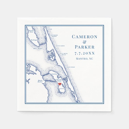 マンテオNC外銀OBXネイビーエレガントウェディング スタンダードカクテルナプキン (正面)