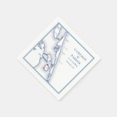 マンテオNC外銀OBXネイビーエレガントウェディング スタンダードカクテルナプキン (角)