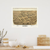 マンテノ, ILパノラママップ – 1869 ポスター (キッチン)