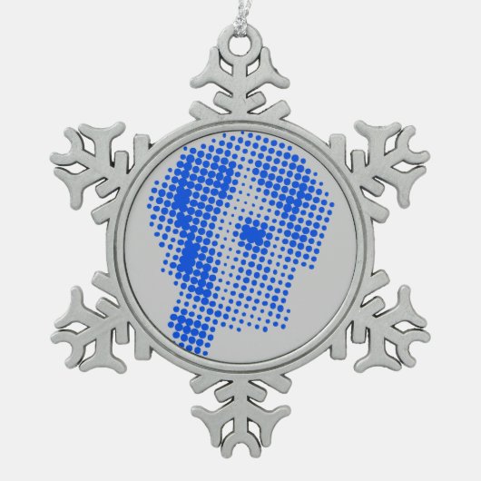 マンテルドグ抽象芸術 スノーフレークピューターオーナメント (正面)
