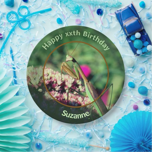 マンテ祈ス自然バースディパーソナライズされたアパーティー ペーパープレート (パーティー)