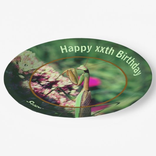 マンテ祈ス自然バースディパーソナライズされたアパーティー ペーパープレート (アングル)