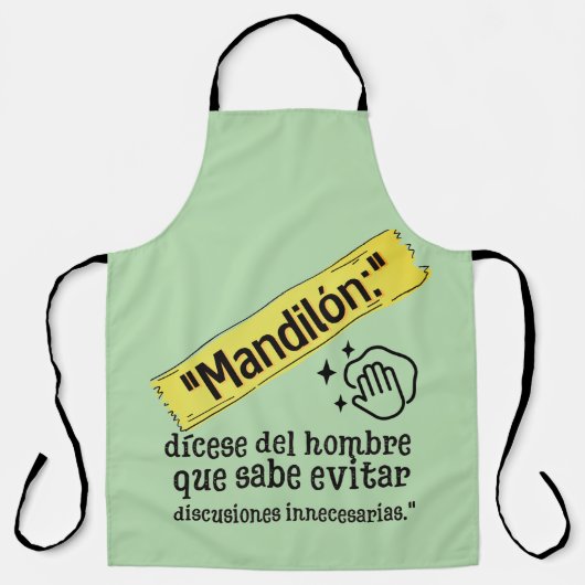 マンディロンDISECE DE HOMBRE QUE SABE EVITAR PROBLMA エプロン (正面)