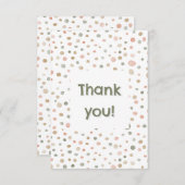 マンディ紙吹雪水色ドットサンキューカード サンキューカード (正面/裏面)