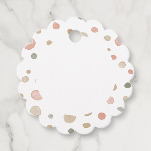 マンディ紙吹雪水色ドットメッセージカード フェイバータグ (正面)