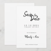 マンディ ミニマリスト シンプル お知らせ セーブザデート (正面/裏面)