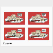 マンデュコリアン餃子の薄暗い朝食ハングル 長方形シール (シート)