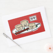 マンデュコリアン餃子の薄暗い朝食ハングル 長方形シール (封筒)