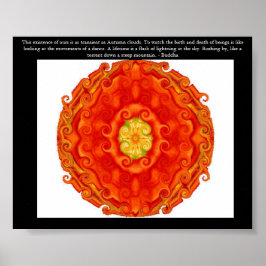 マンデラと美しい仏教引用文鮮やか ポスター