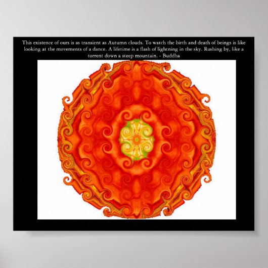マンデラと美しい仏教引用文鮮やか ポスター (正面)