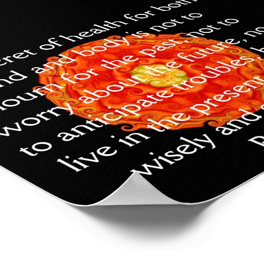 マンデラと美しい仏教引用文鮮やか ポスター (角)