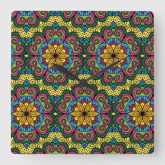 マンデラデザイン スクエア壁時計 (正面)