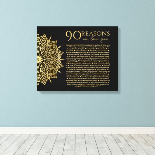 マンデラ90私たちはあなたのおばあちゃんの誕生日を愛する理由 キャンバスプリント (インサイチュ (ウッドフロア))