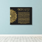 マンデラ 90の理由 私たちを愛してくれてありがとう おばあちゃんの誕生日 キャンバスプリント (インサイチュ (ウッドフロア))